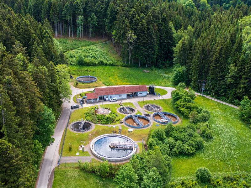 Blick auf die Kläranlage Aichhalden