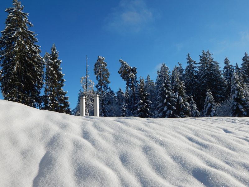 Am Wasserhochbehälter Rötenberg im Winter 2023